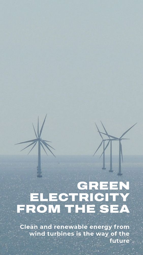 Alternative energy Instagram story template, wind power design