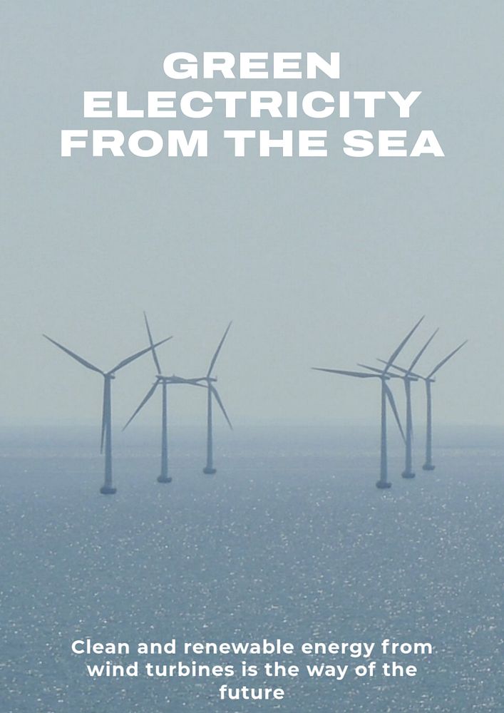 Alternative energy poster template, wind power design