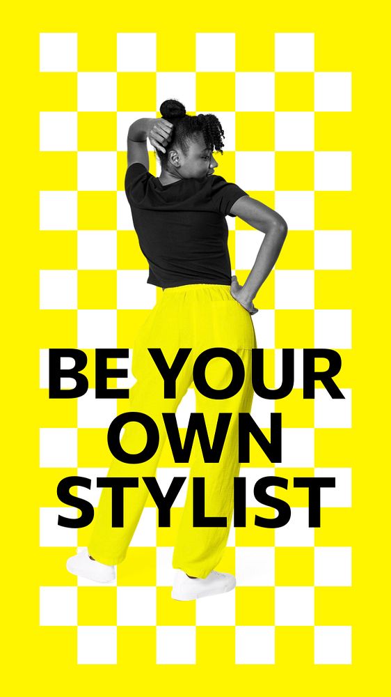 Female fashion Facebook story template, yellow editable design