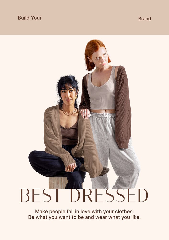 Women's loungewear poster editable template, fashion ad