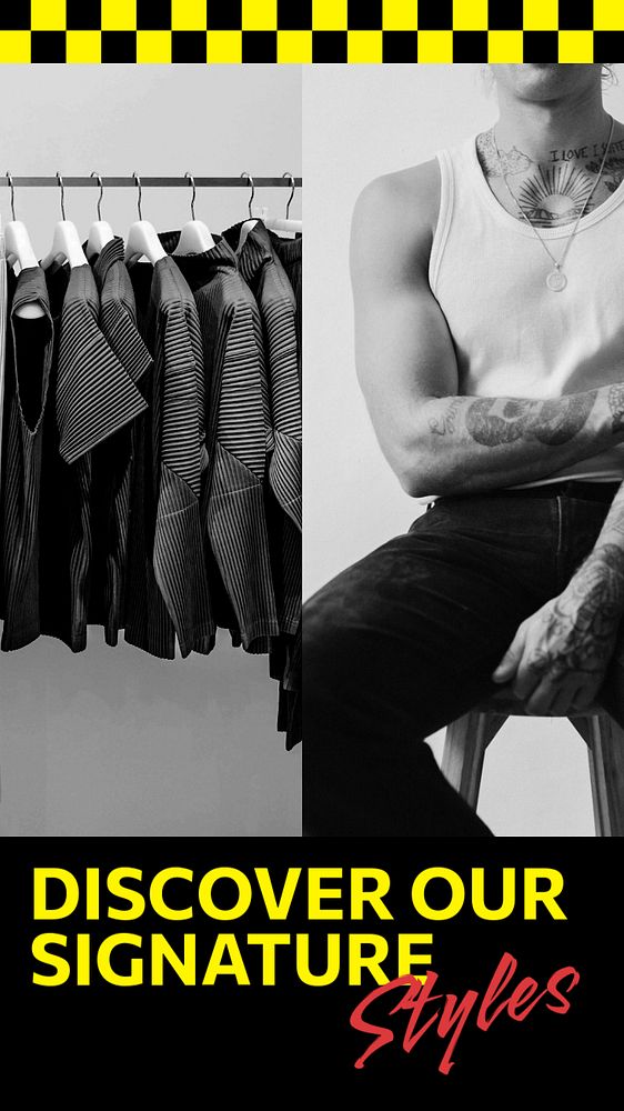Men's fashion Facebook story template, editable design