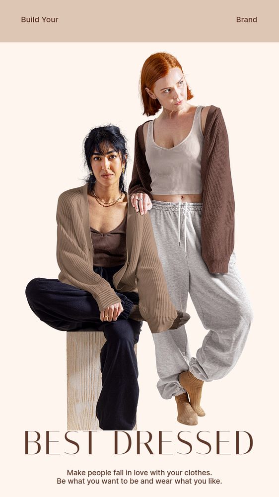 Women's loungewear Instagram story template, fashion ad