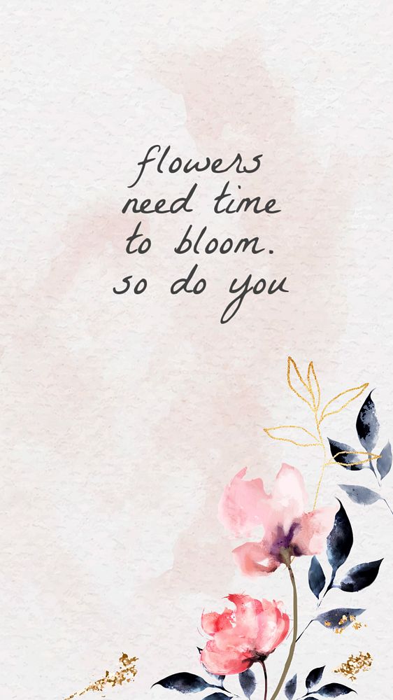 Watercolor flowers instagram story template, aesthetic editable text