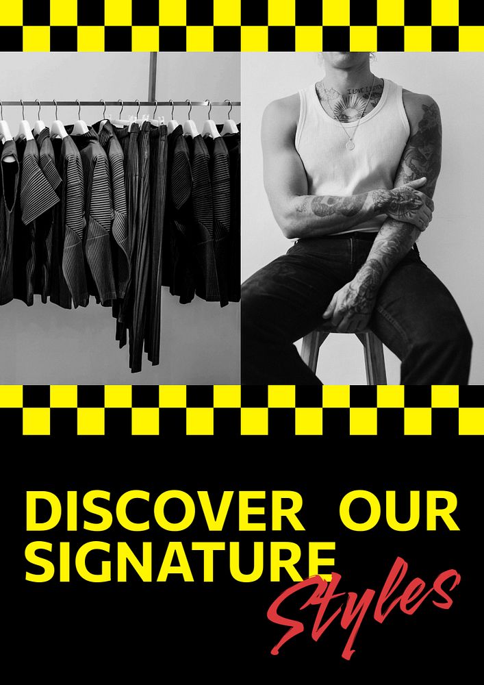 Men's fashion poster template, editable design