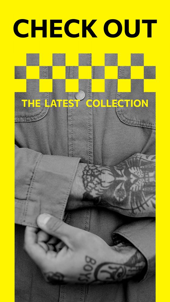 Male fashion Facebook story template, yellow editable design