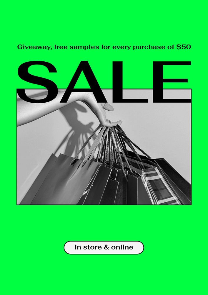 Shopping promotion poster template, editable design