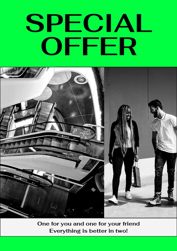 Special offer poster template, editable design