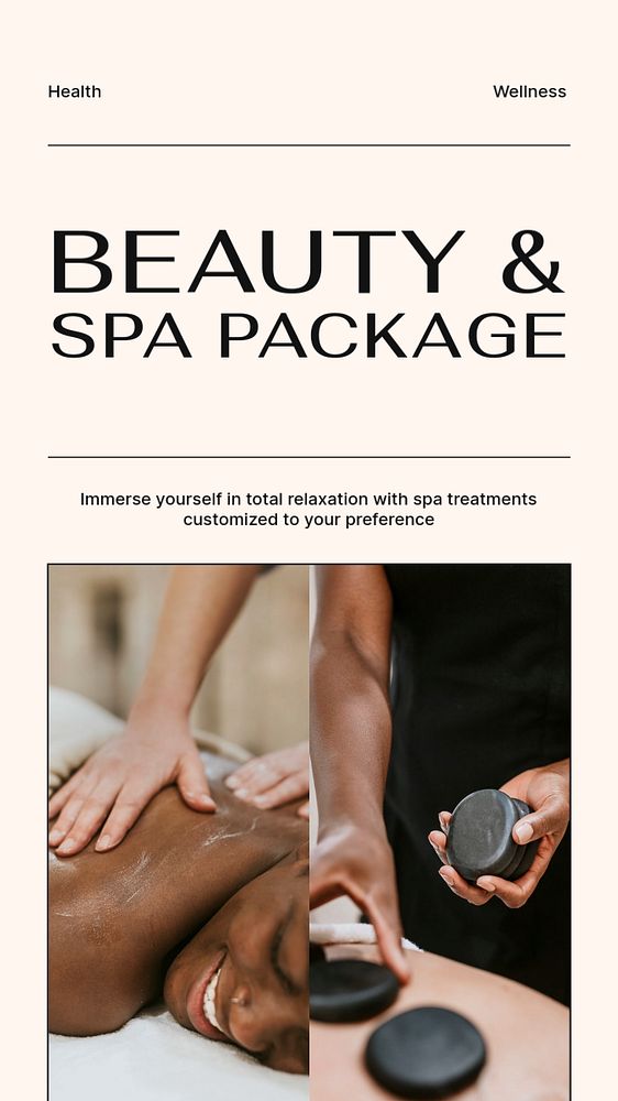 Beauty, spa Instagram story template, wellness business ad