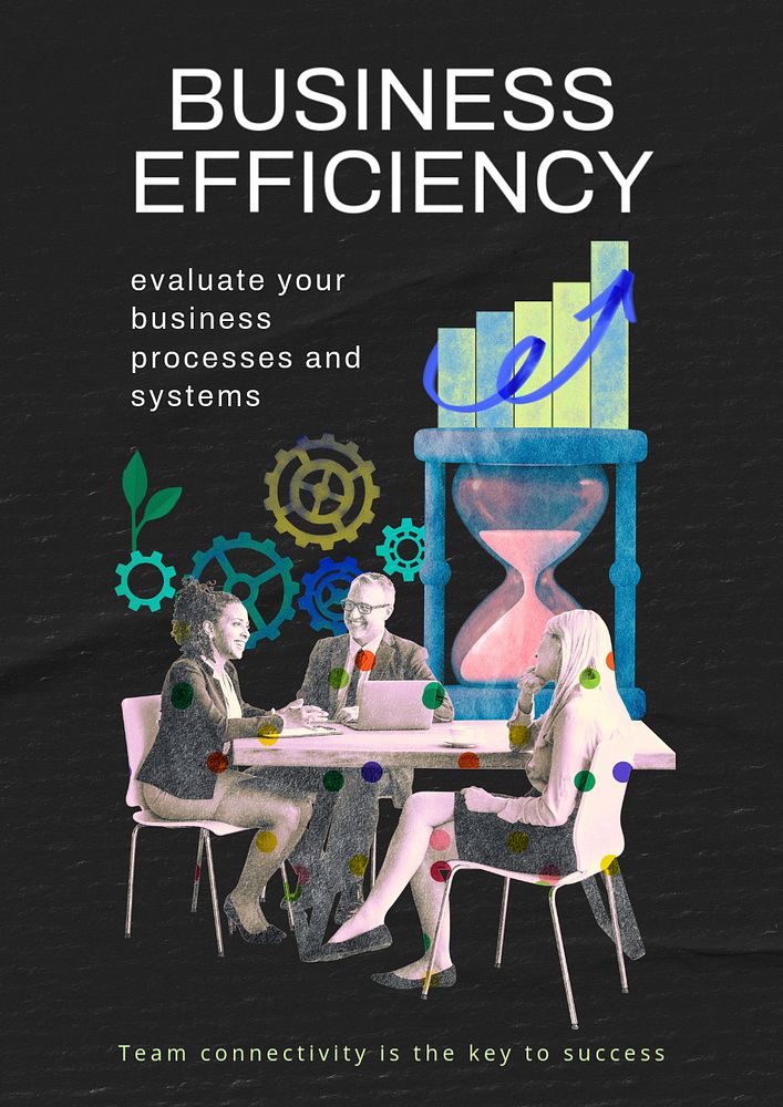 Business efficiency poster editable template, evaluation remix