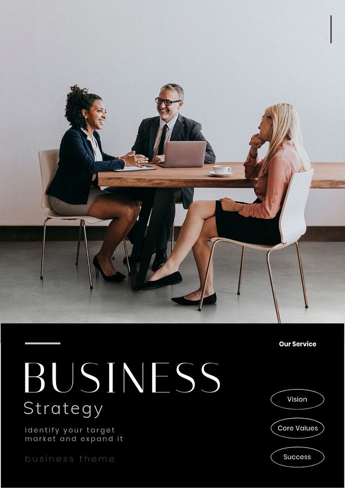 Business strategy poster editable template, professional design