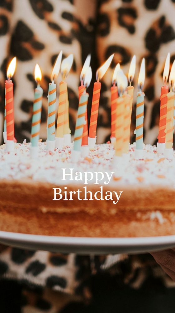 Happy birthday Facebook story template, editable text
