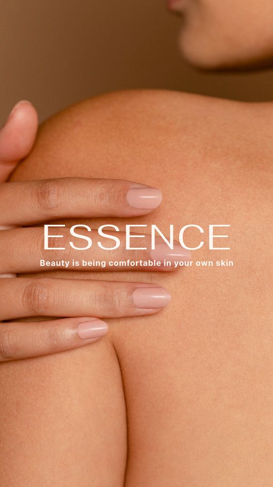 Beauty aesthetic Instagram story template, essence text