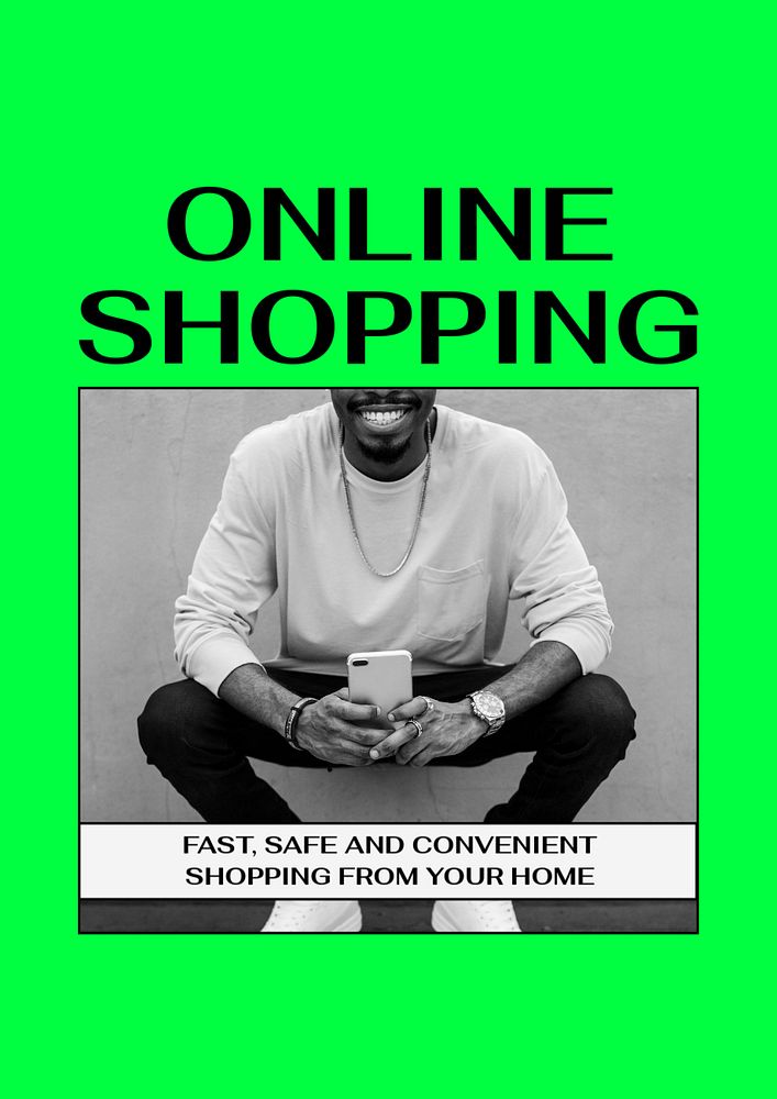 Online shopping poster template, editable design