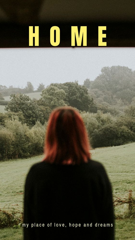 Cozy countryside Facebook story template, editable text