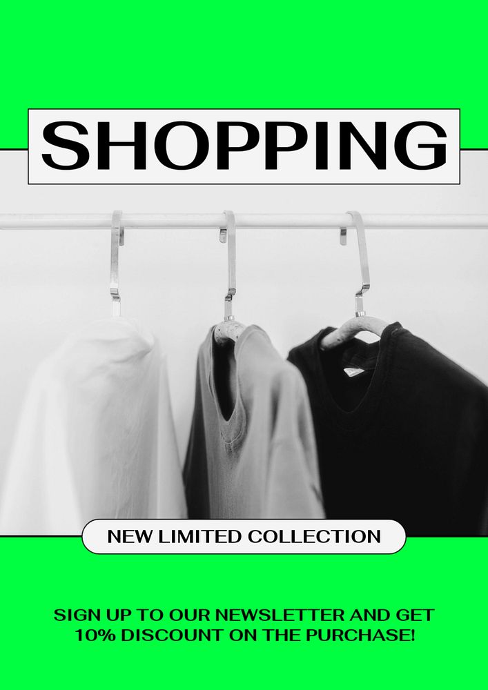 Fashion shopping poster template, editable design