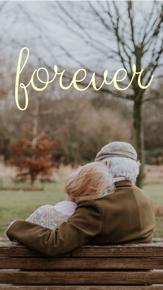 Elderly couple Facebook story template, editable text