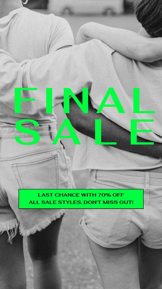 Final sale Facebook story template, editable design