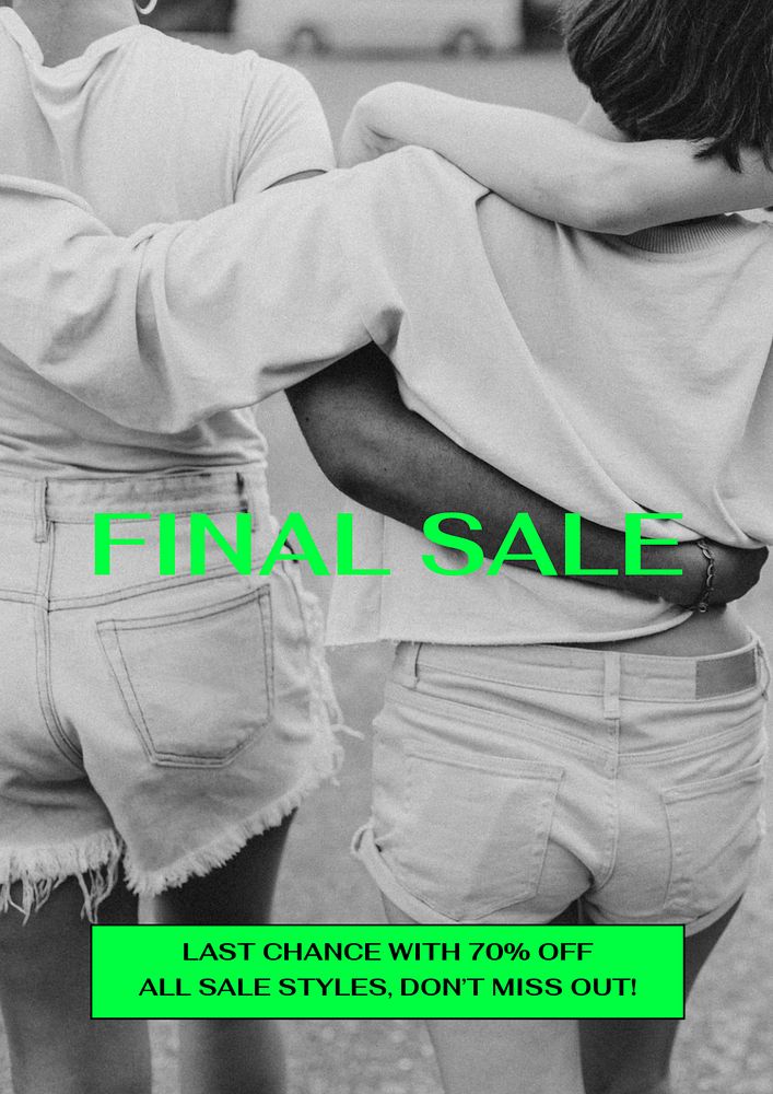 Final sale poster template, editable design