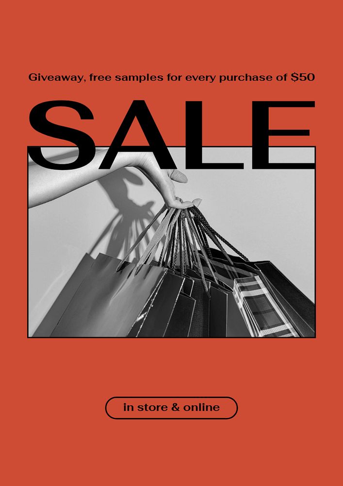 Shopping sale poster template, editable design