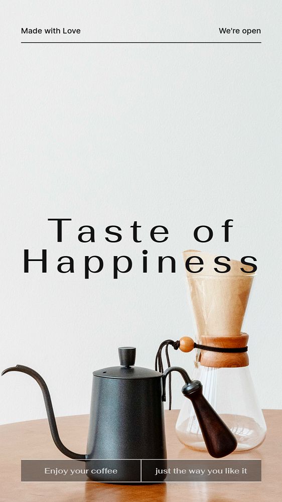 Cafe aesthetic Instagram story template, minimal design