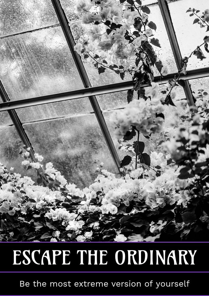 Inspirational quote poster template, monochrome editable design