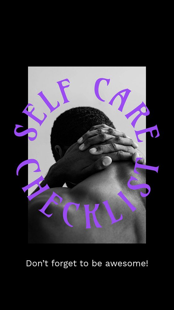 Self care Facebook story template, editable design