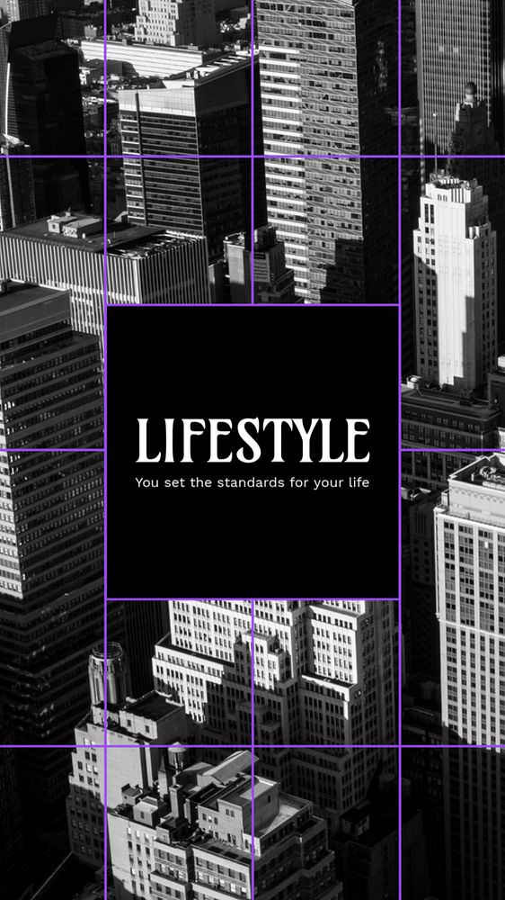Urban lifestyle Facebook story template, monochrome editable design