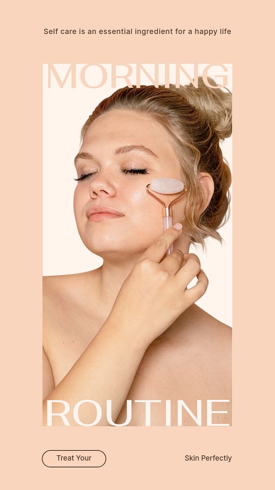 Morning routine Instagram story template, beauty care