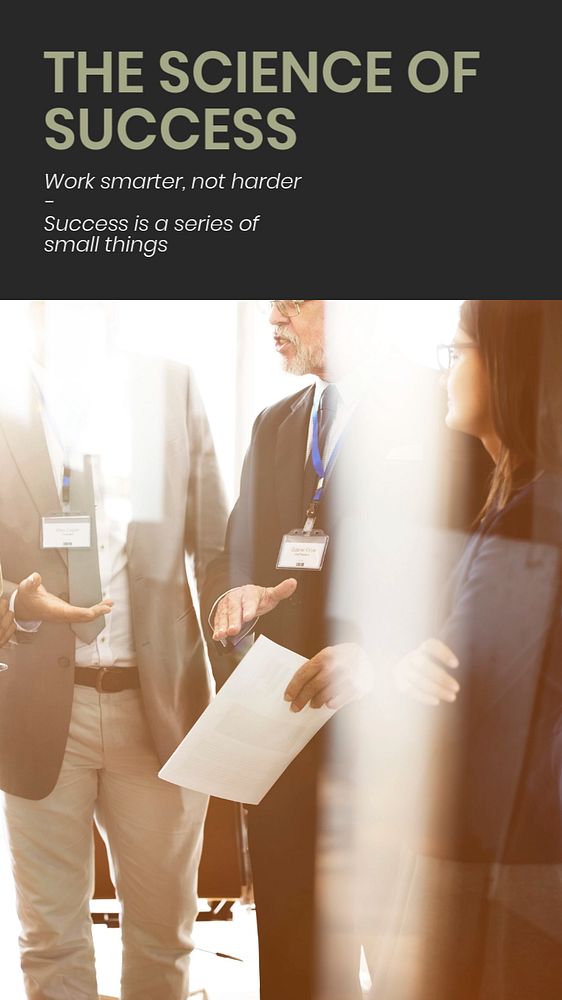 Business success Instagram story template, diverse people discussion photo