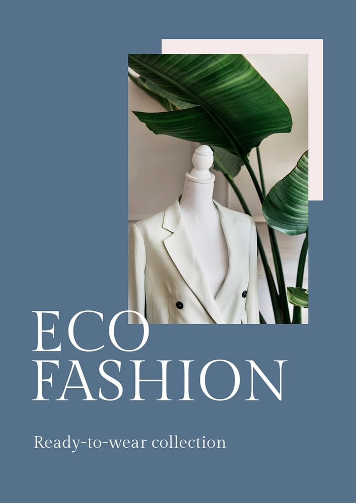 Eco fashion poster template, sustainable clothing brand