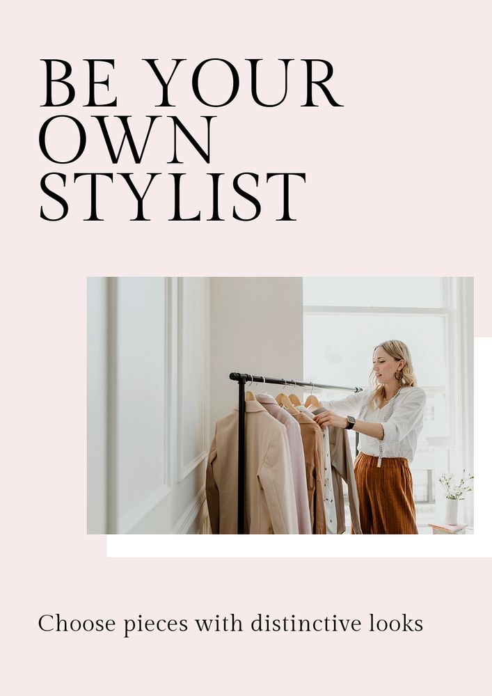 Fashion stylist poster template, clothing brand