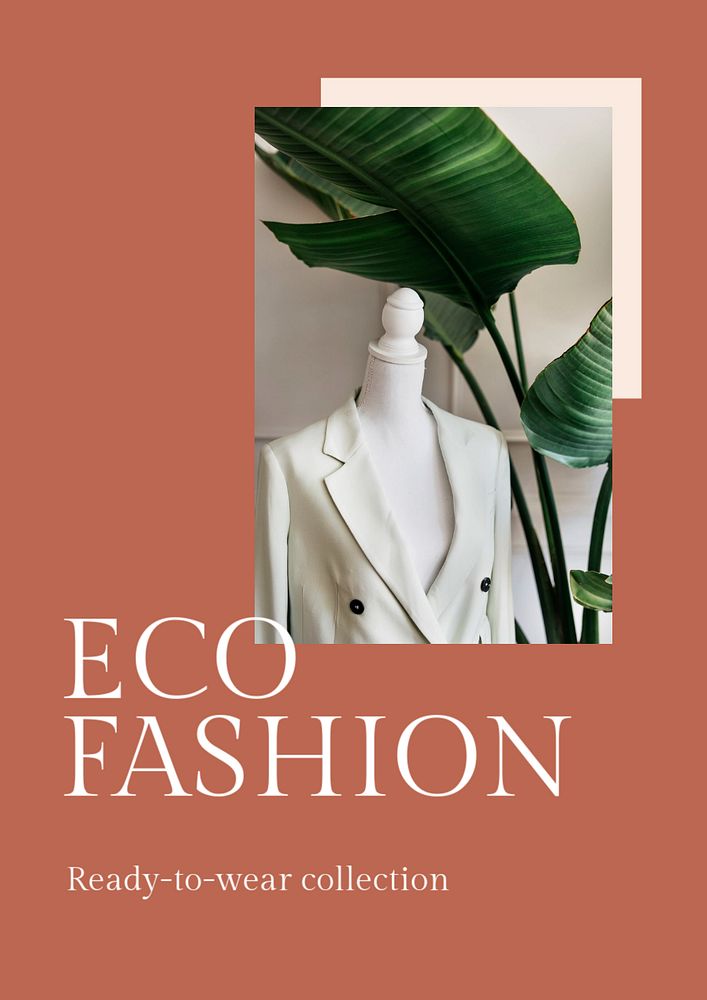 Eco fashion poster template, sustainable clothing brand
