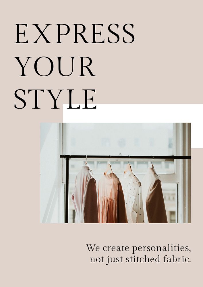 Minimal fashion poster template, apparel business branding