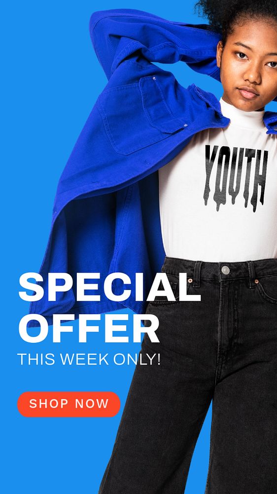 Special offer Instagram story template, shopping ad