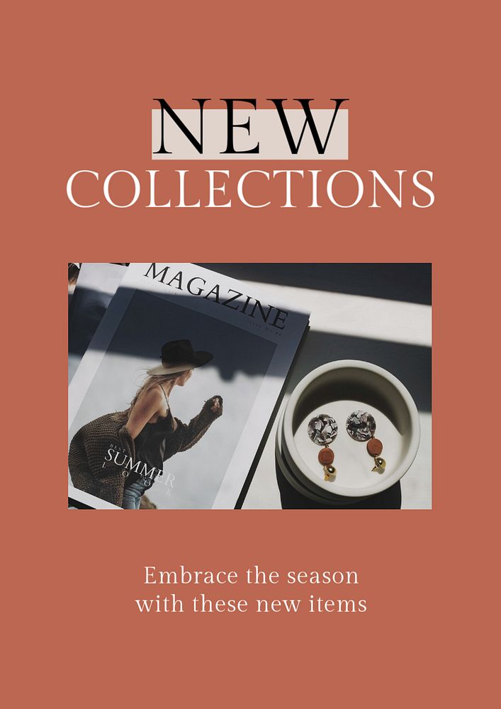 Fashion, new collection poster template, business ad