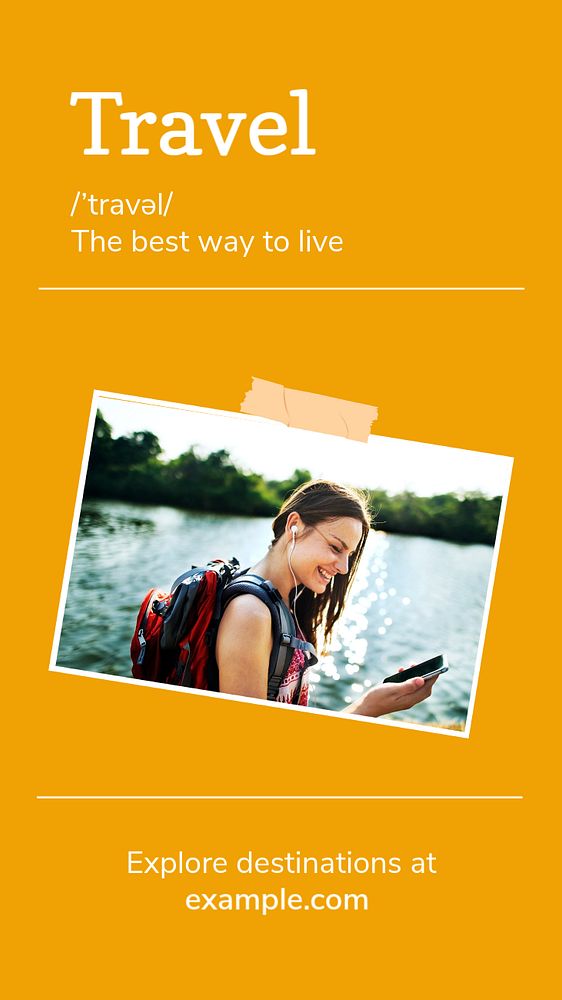 Travel advertisement Instagram story template, nature aesthetic