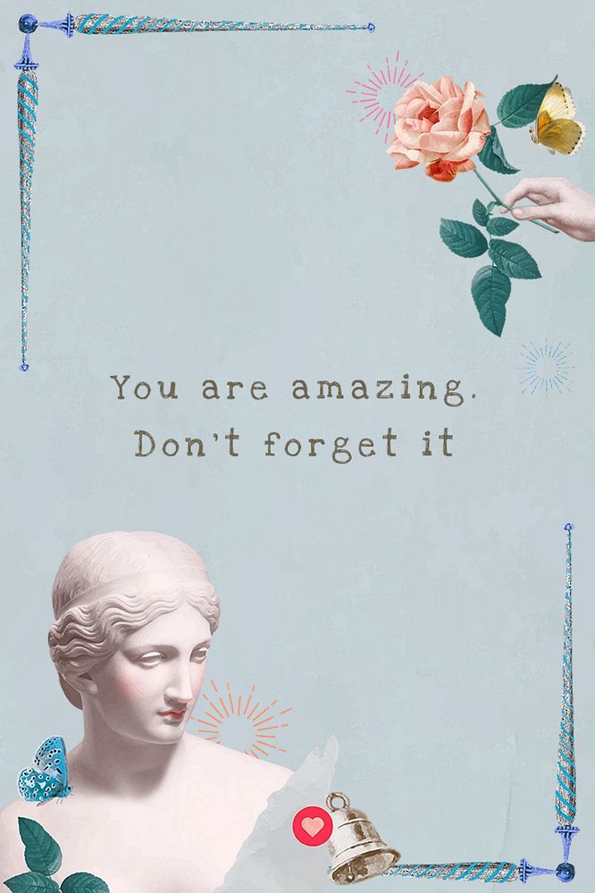 Positive quote Pinterest post template, Greek Goddess aesthetic