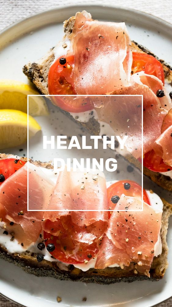 Healthy dining Facebook story template