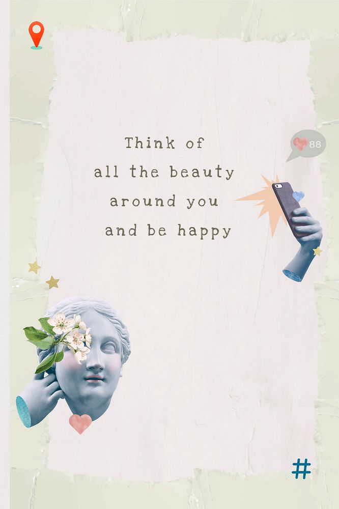 Greek Goddess Pinterest post template, social media aesthetic
