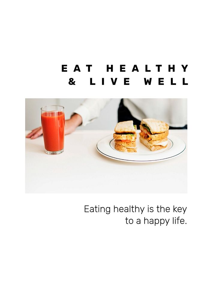 Eating healthy poster template, editable design