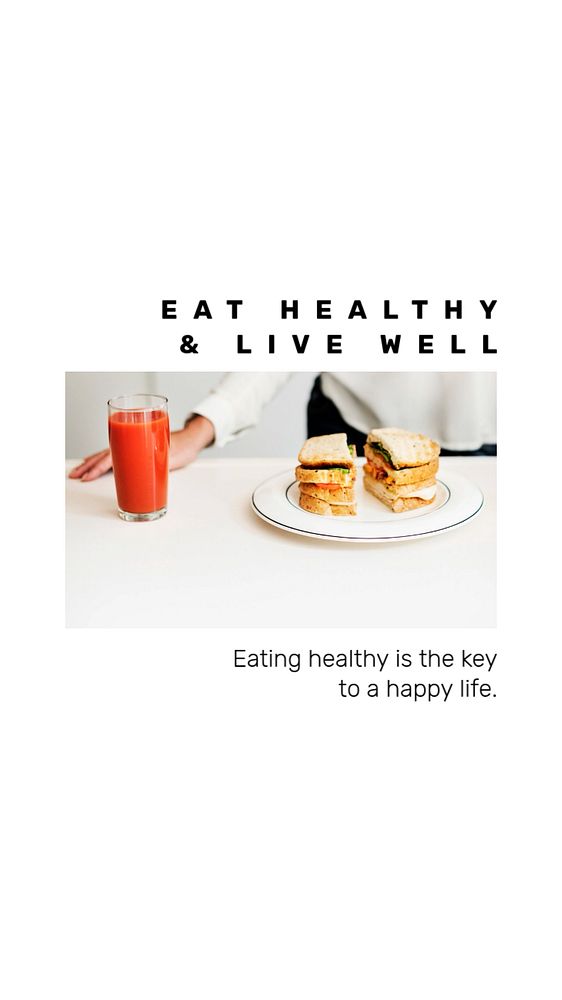 Eating healthy Facebook story template