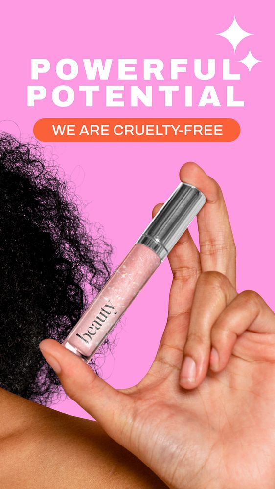 Cruelty-free makeup Instagram story template, business ad