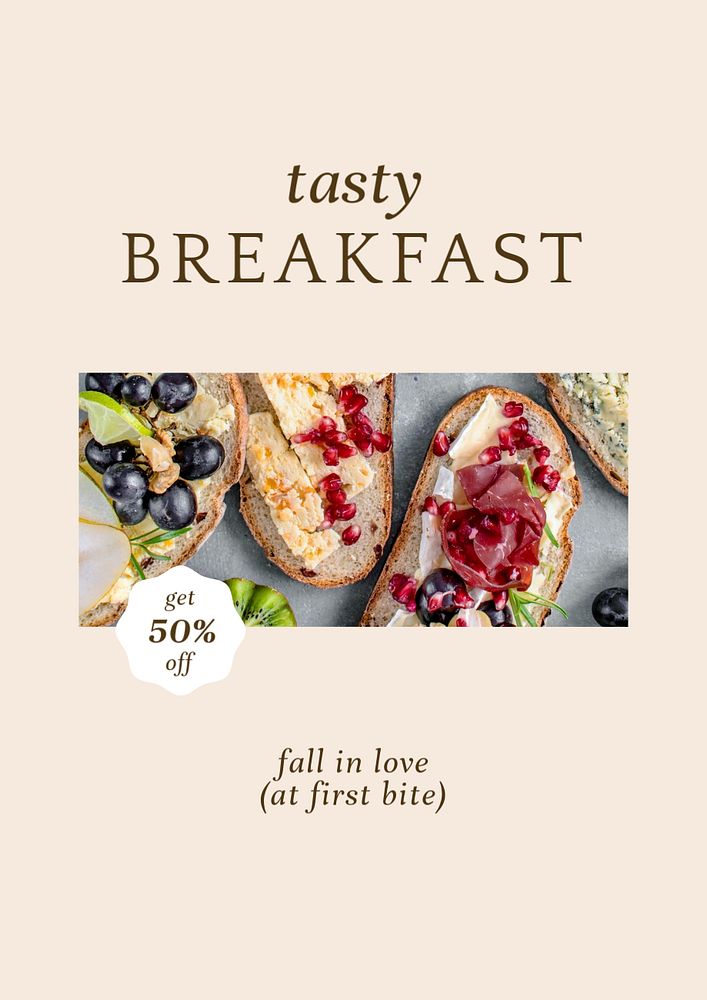 Breakfast deal customizable poster template