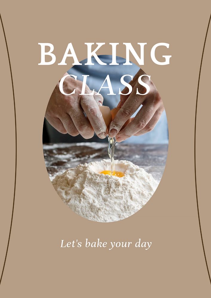 Customizable baking class poster template