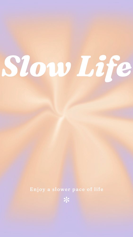 Slow life Facebook story template, editable text