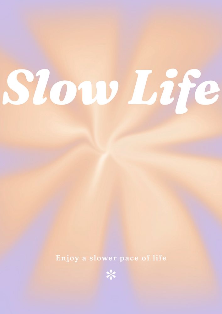 Slow life editable poster template, colorful design 