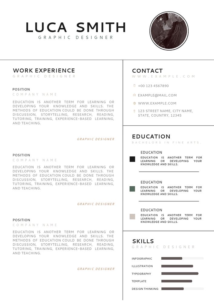 Professional resume editable template, minimal design