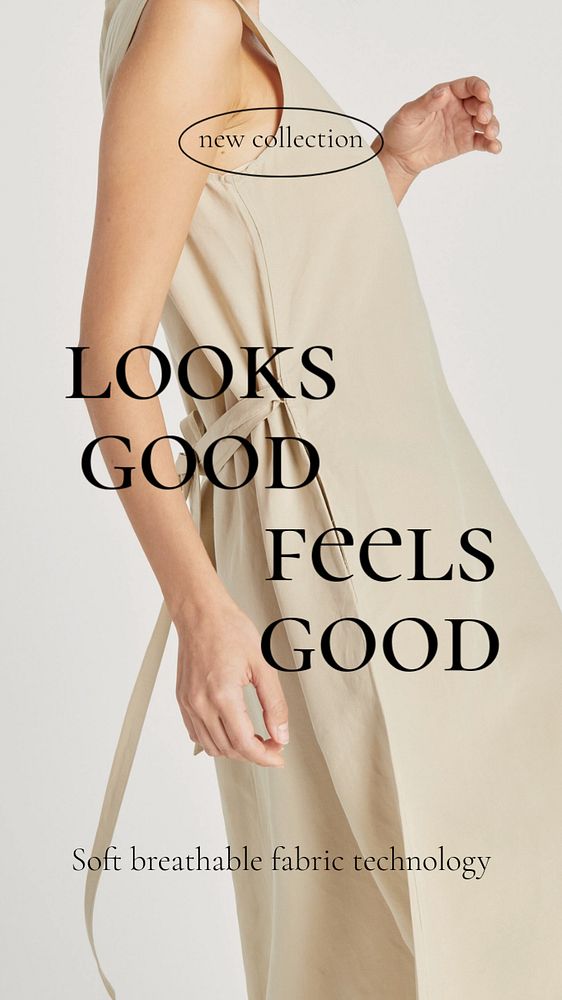 Fabric technology Instagram story template, editable brown design