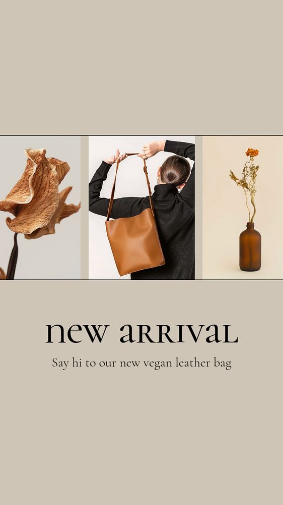 Vegan fashion Instagram story template, editable brown design