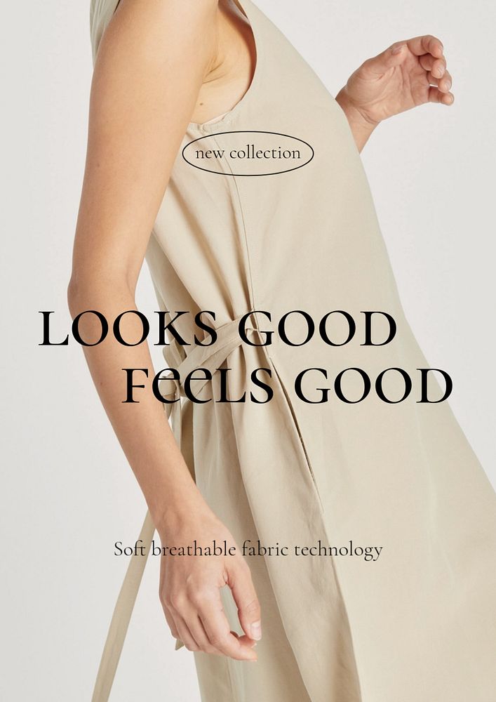 Fabric technology poster template, editable brown design